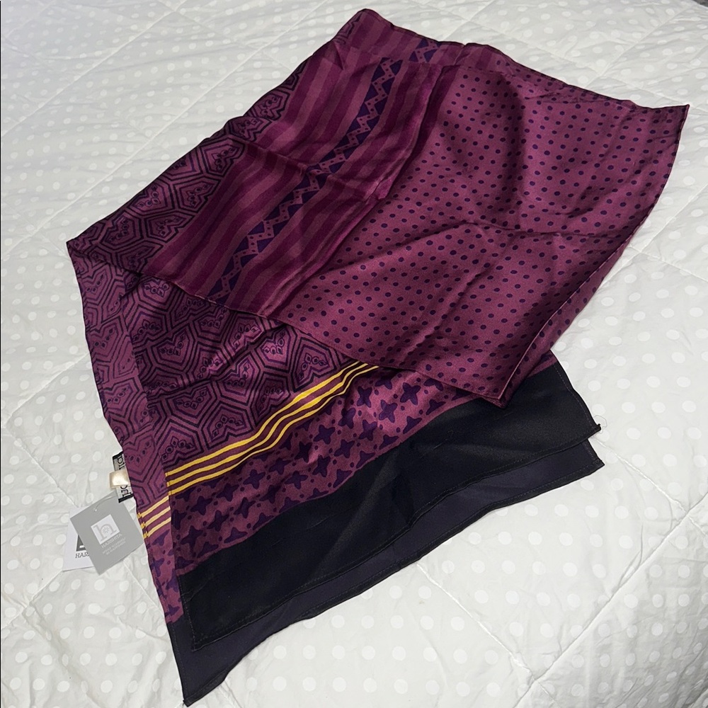 New with Tag: Harshita Silk Charmeuse Long Scarf. Berry 80" x 14" berry color